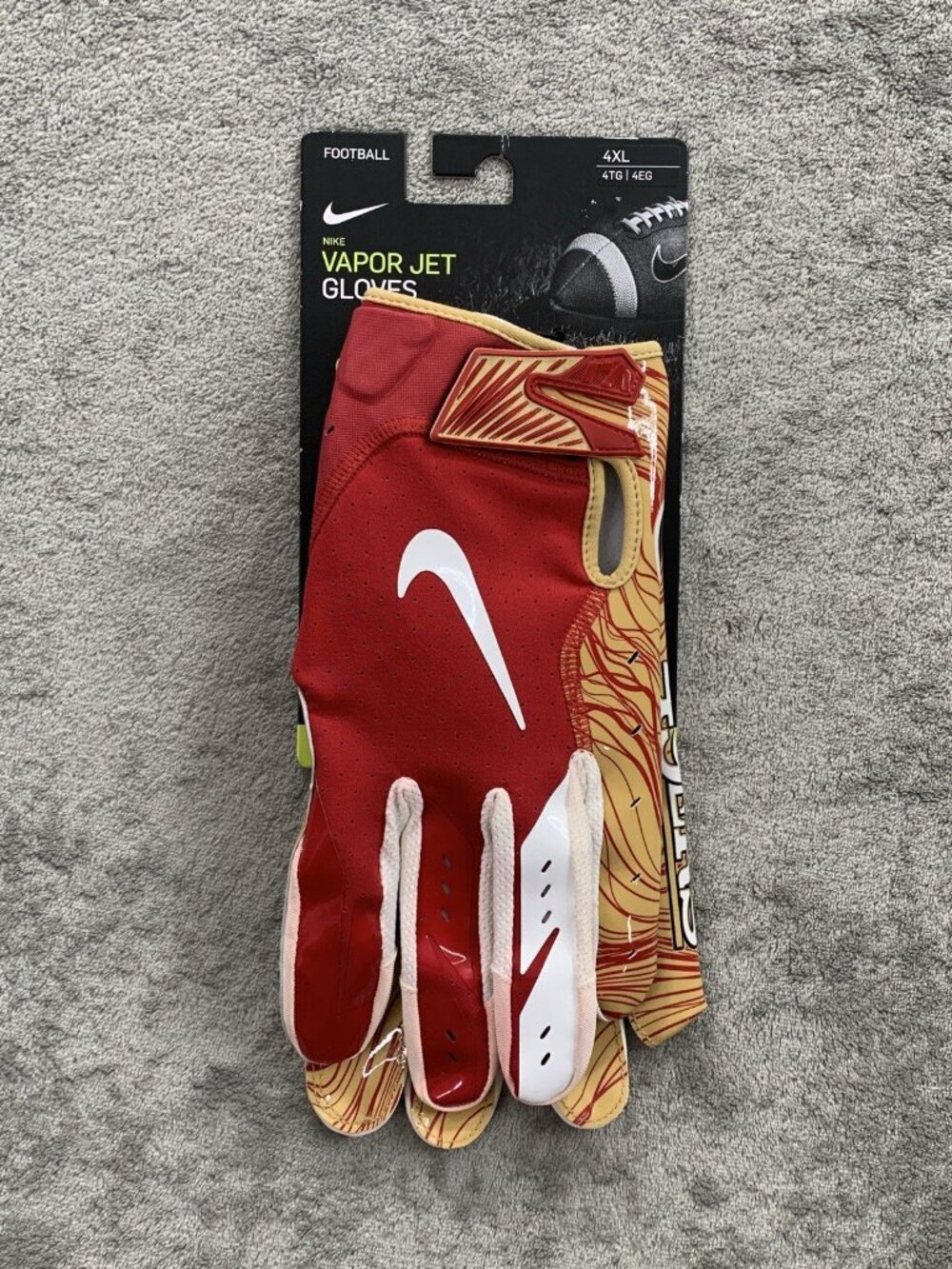 Nike Vapor Jet Football Gloves Men 4XL San Francisco 49ers Niners NFL Training